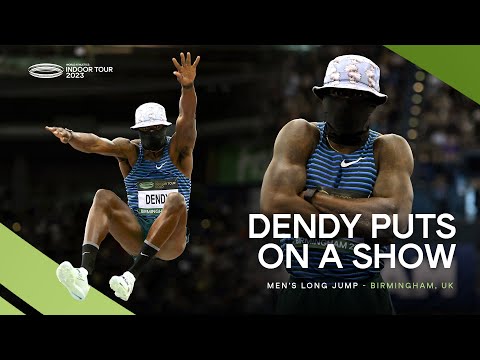 Huge final attempt from Dendy 🇺🇸 in the men&#039;s long jump | World Indoor Tour 2023