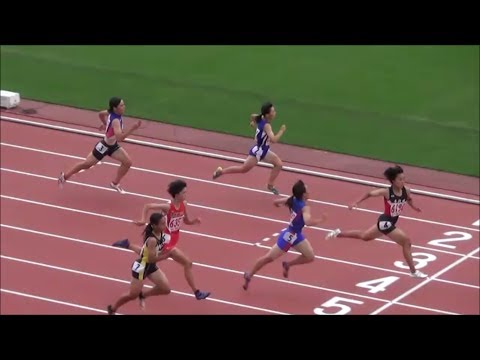 群馬県中学校総体陸上2017 女子3年100m決勝