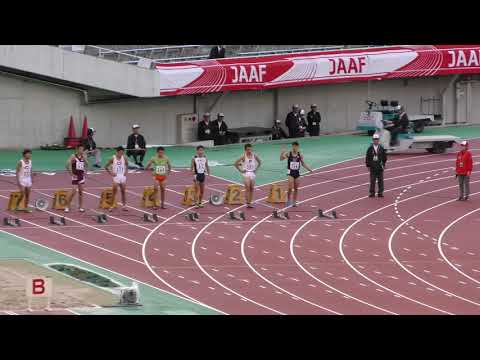 男子100m決勝　U20日本選手権R01