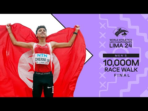 Golden race walk glory for 🇹🇳&#039;s Cherni in Lima | World Athletics U20 Championships Lima 2024