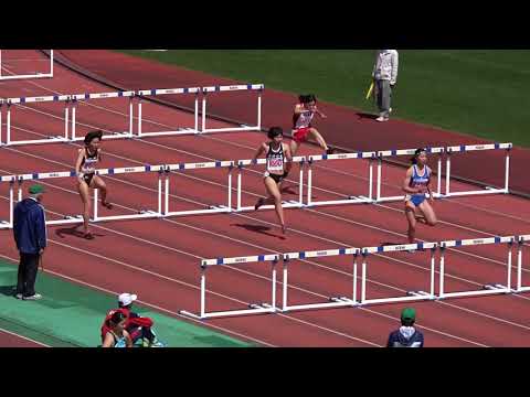 20180317130710県記録会一高女100ｍH3組新貝 桃子2(皇學館大)