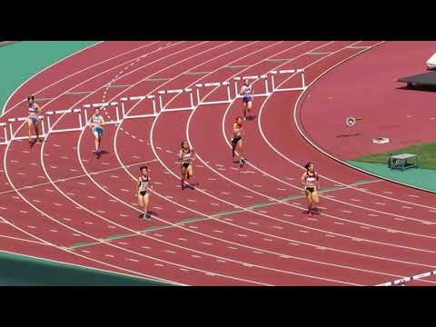 18年6月2日熊本県高校総体　女子400m Ｈ決勝（大会新記録）