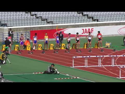 H29　ジュニアオリンピック　B男子110mH　予選6組