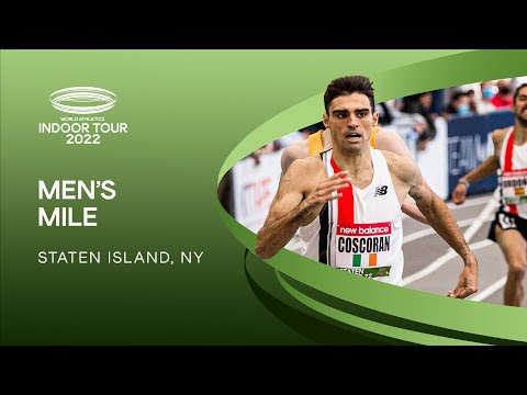 Andrew Coscoran clocks 3:53.64 PB to win the mile | World Indoor Tour Gold Staten Island 2022