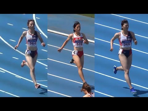 奥野由萌・山形愛羽・青山華依など 予選 女子100m 日本学生個人陸上2024