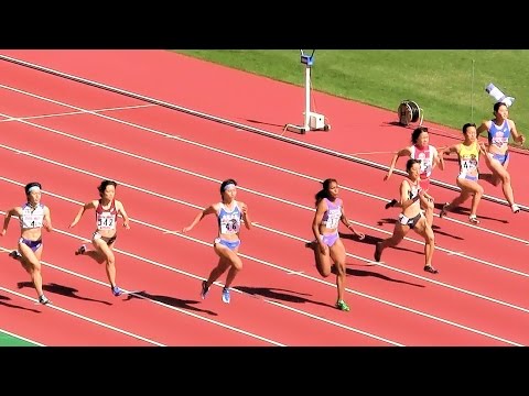 2015ジュニア陸上女子 100ｍ 予選2組 20151017