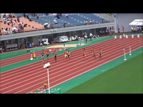男子3年100m予選2組、1着：藤田優人（三野津中）11秒33　～四国中学総体2017・陸上競技～