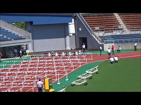 愛媛県高校陸上新人大会2017中予地区予選、男子110mハードル予選2組3着＋2