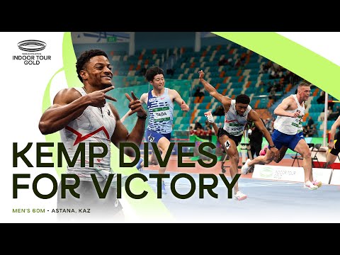 Kemp wins 60m with an incredible dip on the line 👀 | World Indoor Tour 2024