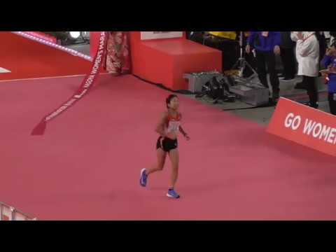 名古屋ウィメンズマラソン2018　2位　バラリー・ジェメリ選手（ケニア）、3位　関根 花観選手（JP日本郵政グループ）　2018/3/11