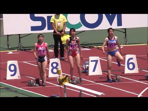 関東インカレ 女子1部100m準決勝1組-2組 2019.5 湯淺佳那子,山田美来