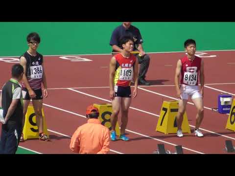 男子100m_準決勝1組_第50回北海道高体連札幌支部新人陸上20180818