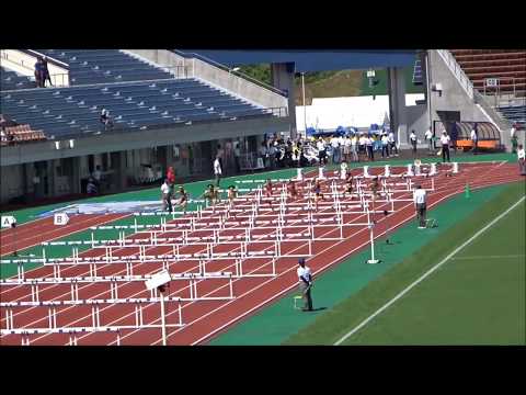 愛媛県高校新人大会2017・女子100mハードル決勝、1着：山城実伽子（八幡浜高）15秒33