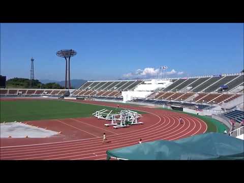 愛媛県高校陸上新人大会2017中予地区予選・女子4×400mリレー決勝、1着：済美高’3分58秒99’