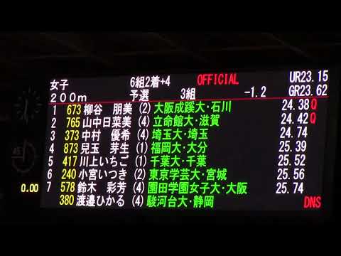 2018日本インカレ陸上 女子200m予選1～6