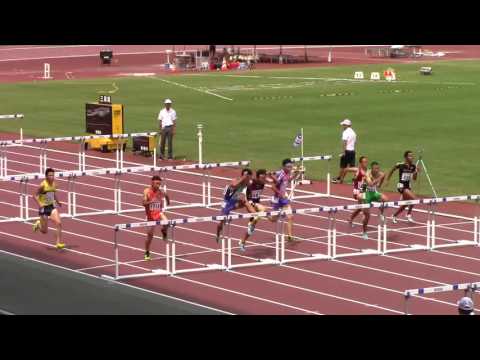 2016 岡山インターハイ陸上 男子110mH準決勝3