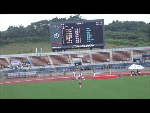 男子200m予選4組、1着：秦隆晟（城西中）23秒85　～第69回愛媛県中学校総合体育大会・陸上～