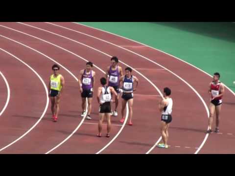 58th東日本実業団男子100m準決1組山縣亮太10.08(+2.0)