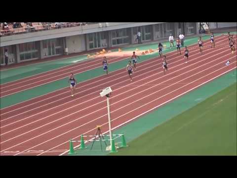 男子4×100mリレー予選1組、1着：桑原中　45秒09　～第69回愛媛県中学校総合体育大会・陸上～