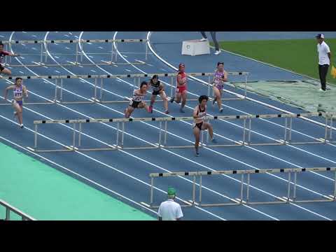 20180914130600県高校新人大会女100ｍH予選1組 長谷川このみ