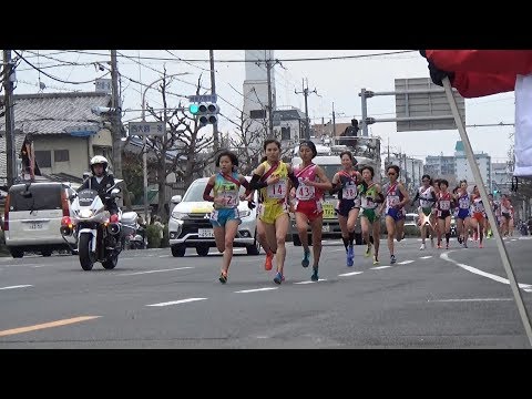 2018.1.14 都道府県対抗女子駅伝 1区 神奈川・千葉・熊本通過 鍋島莉奈選手 区間賞