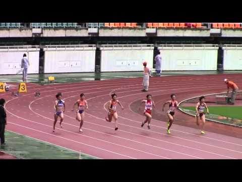 2015 東海高校総体　女子100m　予選3