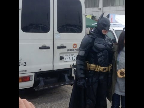 千葉ットマン登場　2015千葉県民マラソン Chi-Batman