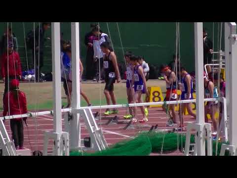 20180408福岡県春季記録会 中学男子3年100m決勝1組 Fukuoka Pref. Spring Track Meet J.H.S. Boys&#039;(A) 100m Final-1