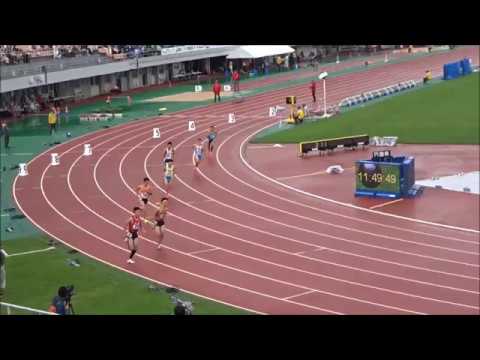 えひめ国体・陸上競技／少年共通男子800m予選1組、1着：クレイアーロン竜波（神奈川）1分53秒18