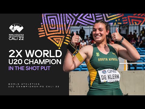 De Klerk repeats her world U20 shot put title | World Athletics U20 Championships Cali 2022