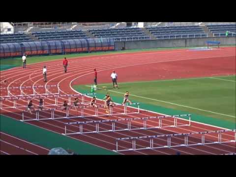 茶藤沙紀選手（広島経済大）女子100mハードル決勝、優勝タイム：14秒74　～第72回愛媛陸上選手権大会～