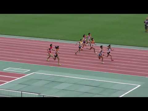 H30　ジュニアオリンピック　A女子100m　準決勝2組