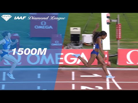 Genzebe Dibaba wins at the line in the Rome 1500m - IAAF Diamond League 2019