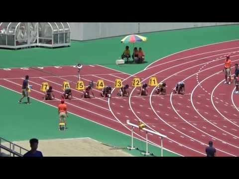 ２０１６年　陸上東海中学総体　中２男子１００ｍ予選～決勝