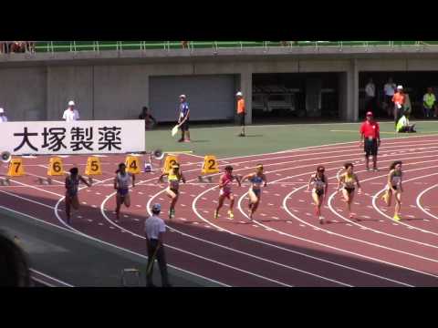 2016 岡山インターハイ陸上 女子100m準決勝2