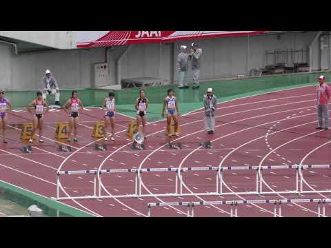 女子100mH 予選1組　U20日本選手権 R01