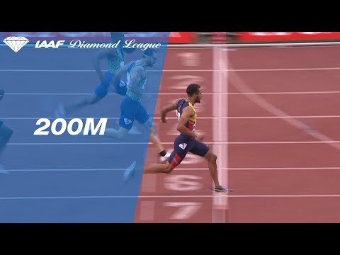 Andre De Grasse shows off his closing speed in the 200m sprint in Rabat - IAAF Diamond League 2019