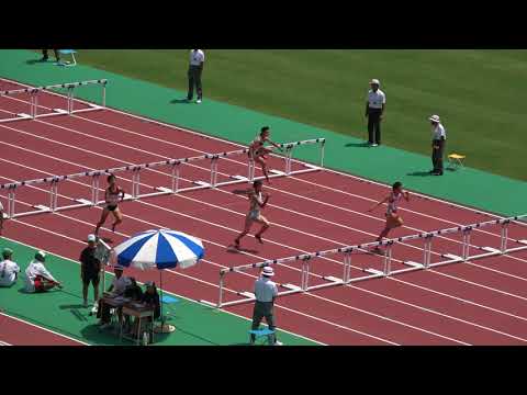 2018 0819 第73回九州陸上選手権大会 一般女子100mH予選3組