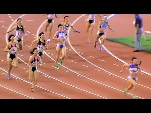 2015ユース陸上女子 4×100ｍR 予選4組 20151017