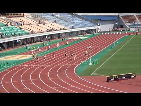 女子100m予選3組、1着：中須賀結衣（八幡浜高）12秒95 ～第72回愛媛陸上選手権大会～