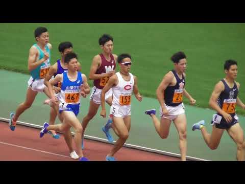 【頑張れ中大】関東ｲﾝｶﾚ 男子1部800m予選5組 田母神一喜 2018.5.26