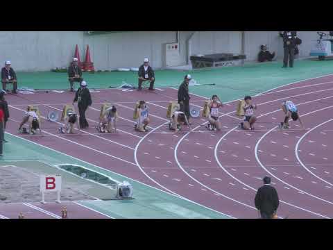 女子100m B決勝　U20日本選手権R01