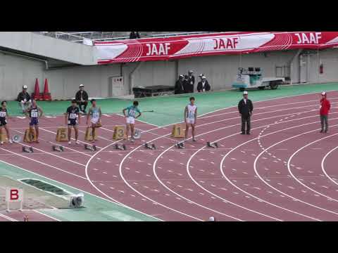 男子100m B決勝　U20日本選手権R01