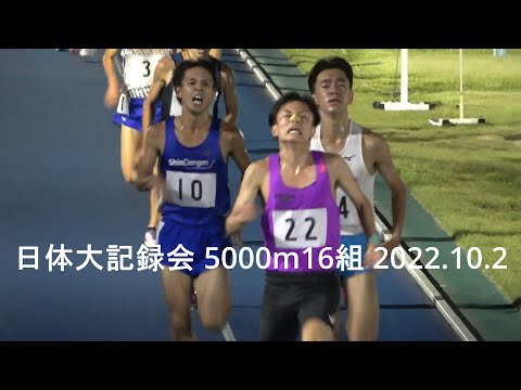 日体大記録会 5000m16組『宮城(駒大)14’07”83/羽藤･佐野(中大)』2022.10.2