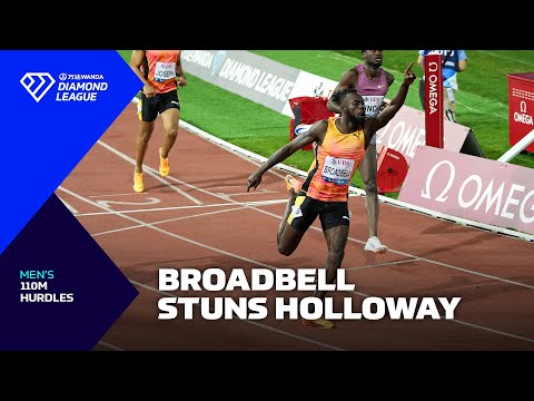 Rasheed Broadbell STUNS Grant Holloway in Lausanne 110m hurdles - Wanda Diamond League 2024