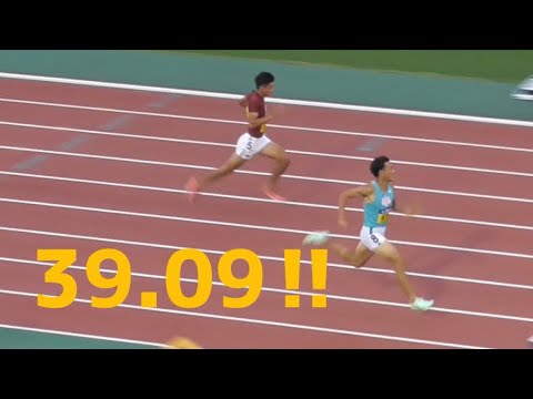 0プラス8 男子4×100mR予選 全日本インカレ陸上2022