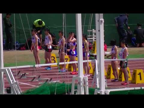 20180408福岡県春季記録会 高校女子100m決勝2組 Fukuoka Pref. Spring Track Meet H.S. Women&#039;s 100m Final-2