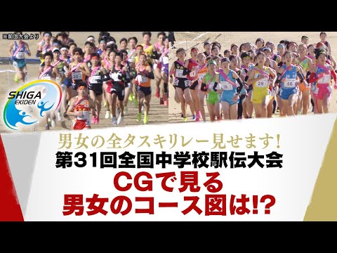 【滋賀から世界へ】全中駅伝が12月17日開催！CGで見る男女コース紹介｜第31回 全国中学校駅伝