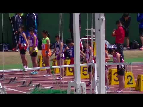 20180408福岡県春季記録会 中学女子1,2年100m決勝1組 Fukuoka Pref. Spring Track Meet J.H.S. Girls&#039;(BC) 100m Final-1