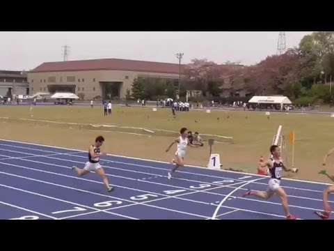 【中大陸上部】280410日体対抗100m6組鈴木康平10.77(+1.0)室谷11.01永池11.55